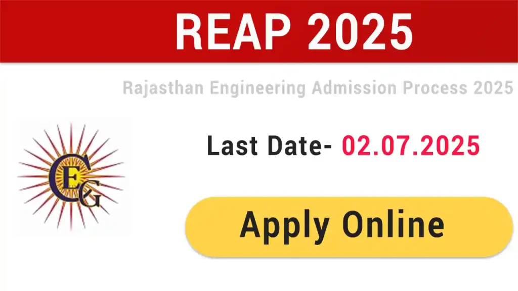 Reap 2025.com: Apply Online for Rajasthan Engineering Admission