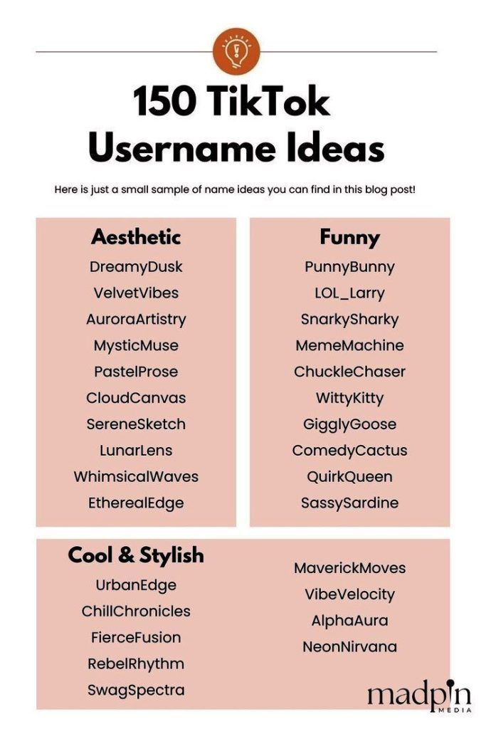 Names for TikTok: 100+ Unique & Trendy Username Ideas