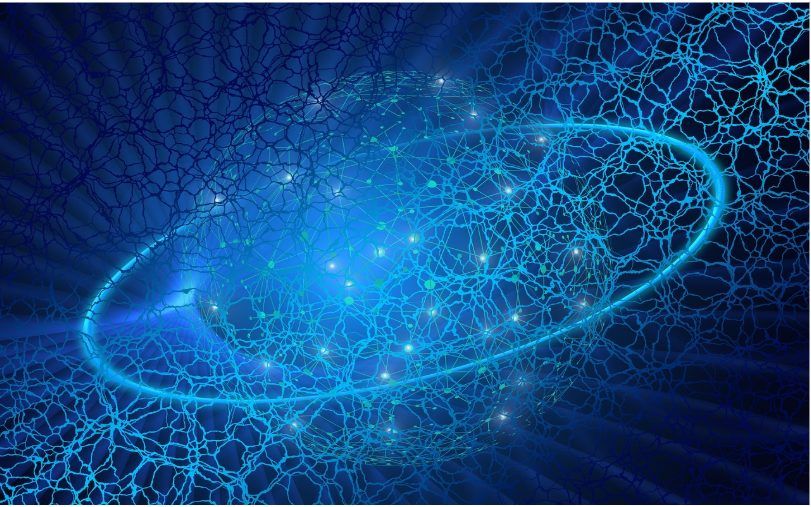 The Impact Of Blockchain Technology In A Borderless Business World Illustration of a planet held together by blockchain